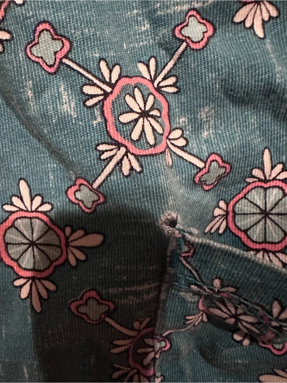 Tea teal floral dress 5y fair hole